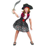Dguisement pirate imprim tte de mort fille