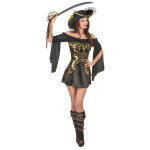 Dguisement pirate noir et dor femme