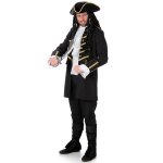 Dguisement pirate noir et dor homme