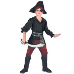 Dguisement pirate noir et rouge garon