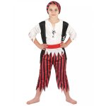 Dguisement pirate rayures noires et rouges garon