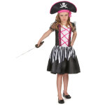 Dguisement pirate rose et noir fille