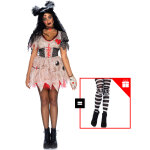 Dguisement de poupe vaudou femme avec collants offerts
