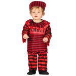 Dguisement prisonnier fou noir et rouge bb