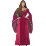 Dguisement reine mdivale rouge femme