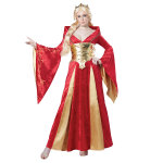 Dguisement reine mdivale rouge luxe femme