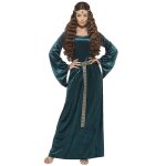 Dguisement reine mdivale verte femme