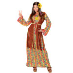 Dguisement robe longue hippie  franges femme
