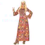 Dguisement robe longue hippie multicolore femme