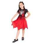 Dguisement robe squelette avec serre - tte fille