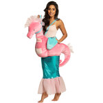 Dguisement sirne  dos d'hippocampe rose adulte