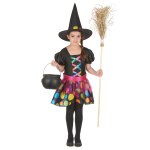 Dguisement sorcire  pois colors fille