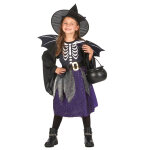 Dguisement squelette de chauve - souris noir et violet fille