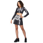 Dguisement squelette crop top femme