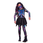 Dguisement squelette non en tissu recycl fille