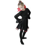 Dguisement vampiresse noire avec col rouge fille