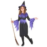 Dguisement violet de sorcire fille halloween