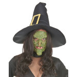 Demi masque latex nez et menton sorcire verte adulte