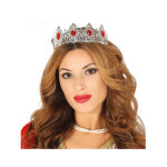 Diad�me princesse argent� pierre rouge adulte