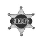 Etoile de sheriff argente 7. 5 cm