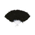 Eventail  plumes noires 25 cm