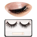 Faux cils noirs avec petits strass argent�s adulte