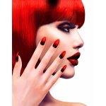 Faux ongles adhsifs noirs et rouges femme