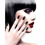 Faux ongles noirs adhsifs adulte