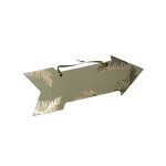 Flche signaltique pampa kaki et dorure or 39 x 14, 5 cm