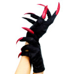 Gants avec faux ongles sorcire halloween