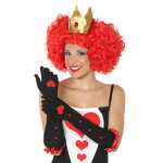 Gants long reine de coeur noir femme