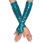 Gants longs de sirne bleus adulte