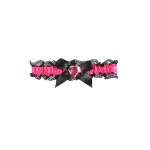 Jarretire en satin rose et noir femme
