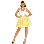 Jupe et foulard jaune  pois annes 50 femme