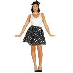 Jupe et foulard noirs  pois annes 50 femme