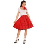 Jupe et foulard rouge  pois annes 50 femme