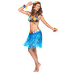 Jupe hawaenne courte bleue adulte