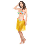 Jupe hawaenne courte jaune adulte