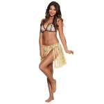 Jupe hawaenne courte naturelle raphia adulte