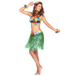 Jupe hawaenne courte verte adulte