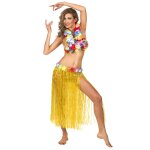 Jupe hawaenne longue jaune adulte