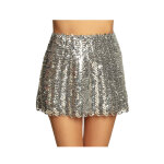 Jupe � sequins argent�e femme