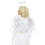 Kit ange blanc avec ailes et aurole adulte