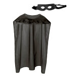 Kit cape et masque super hros noir adulte