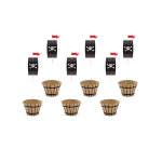 Kit  cupcake fte de pirate 4, 8 x 7, 6 x 4, 6 cm - 20 cm