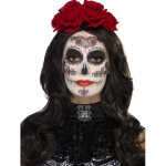 Kit maquillage glamour avec faux cils et bijoux femme dia de los muertos