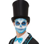 Kit maquillage et tatoo dia de los muertos bleu adulte