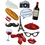 Kit photobooth thme franais 13 accessoires