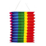 Lampion  rayures multicolores 20cm
