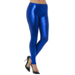 Legging mtallis bleu adulte
